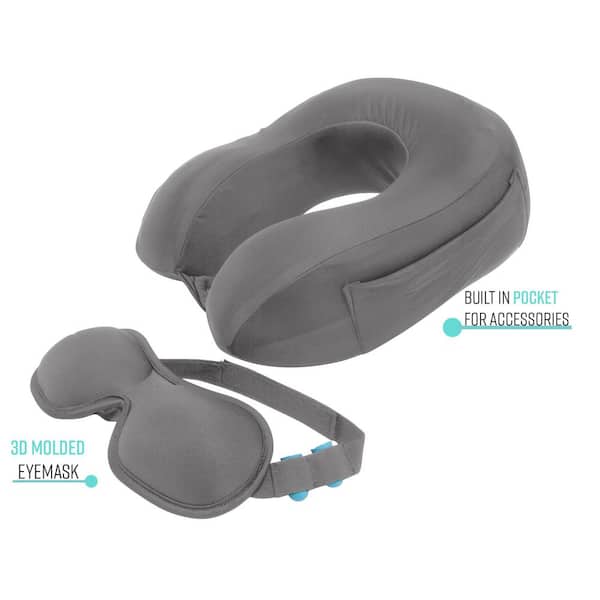Betus Dreamer Comfort Inflatable Travel Pillow for Airplane - Ergonomic  Design & Comfortable Neck Head Rest Pillow (Gray) B.Inflat.NapPillow.Gray -  The Home Depot