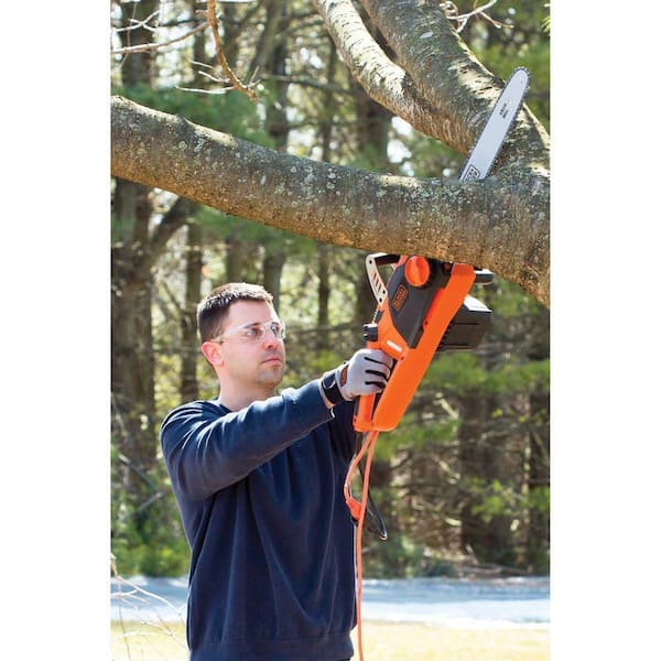 BLACK+DECKER 14 in. 8 AMP Corded Electric Rear Handle Chainsaw with  Automatic Oiler BECS600 - The Home Depot