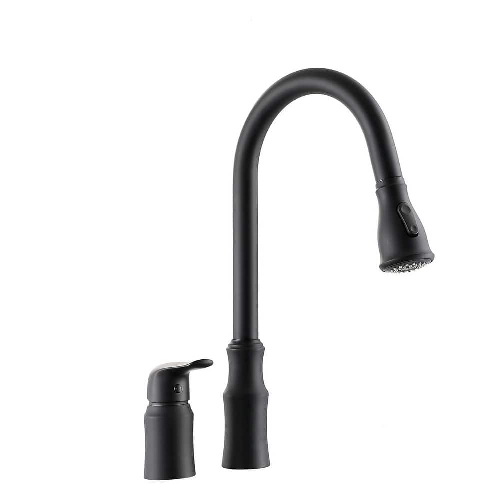 Single Handle Pull Down Sprayer Kitchen Faucet with Pull Out Spray Wand, 360 Degree Spout Swivel 16.9 in Matte Black price history on PriceWatchPro