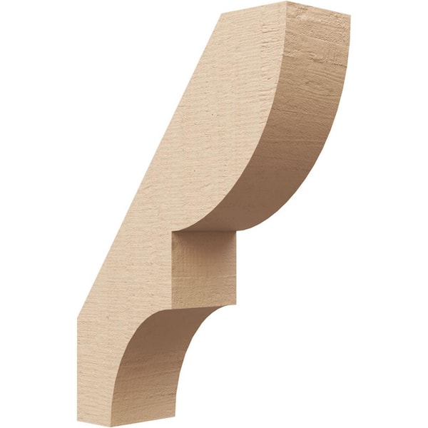 Ekena Millwork 5 in. x 22 in. x 16 in. Ridgewood Rough Cedar Woodgrain Timberthane Polyurethane Knee Brace, Primed