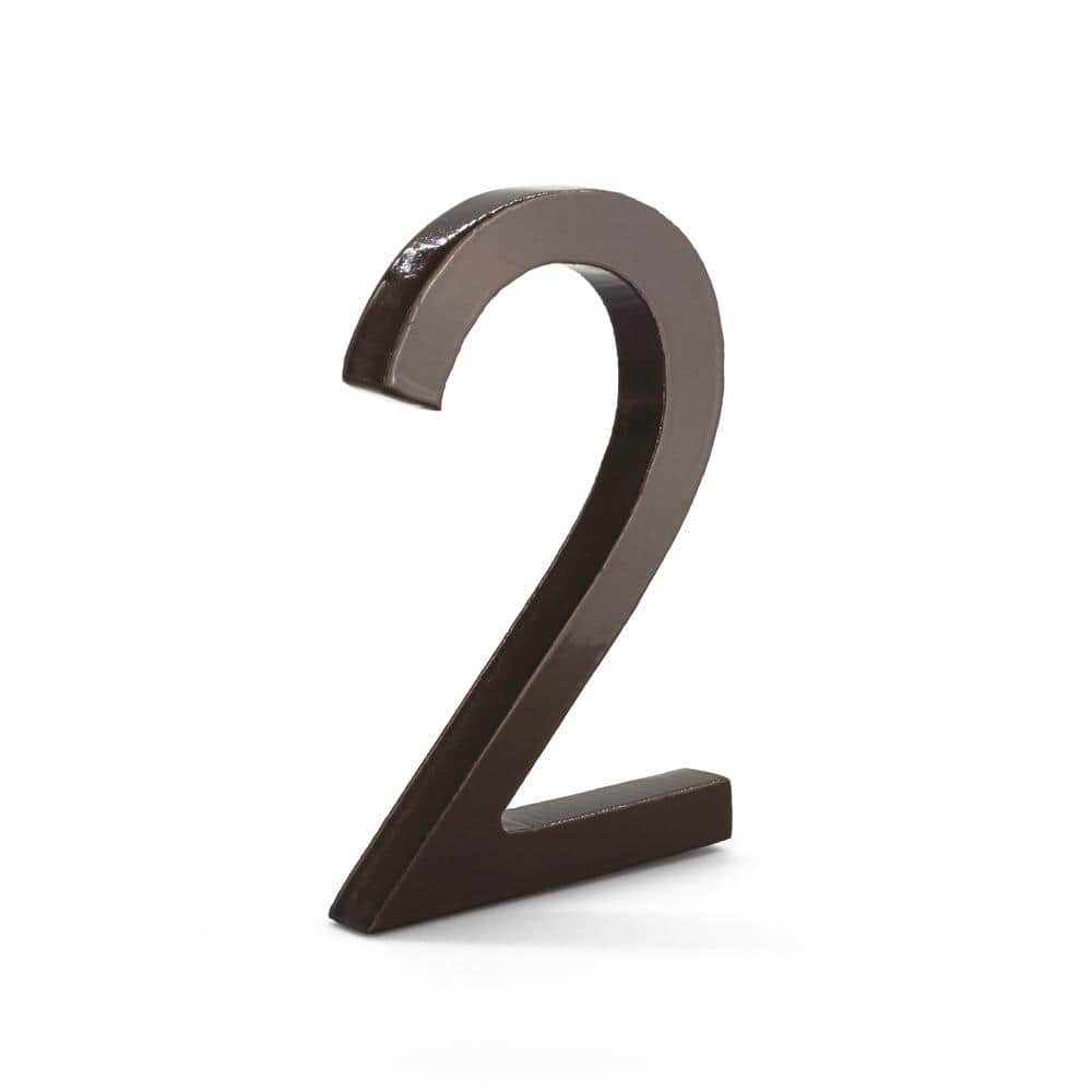 4 in. Roman Bronze Aluminum Floating or Flat Modern House Number 2 price history on PriceWatchPro