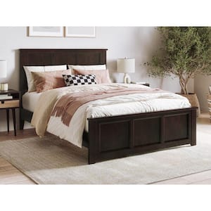 Charlotte Espresso Black Solid Wood Frame Full Low Profile Platform Bed with Matching Footboard