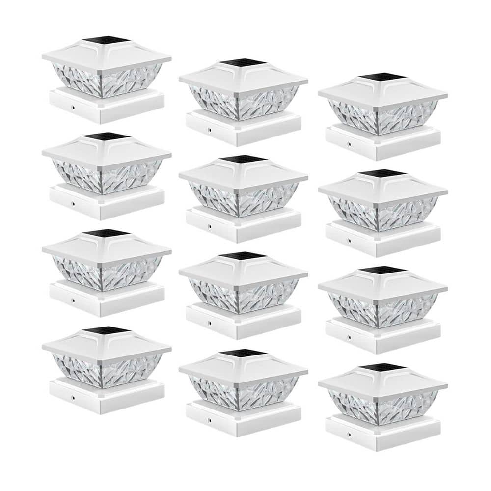 12 Pack Solar Powered Waterproof Outdoor Post Cap Lights with Dual Mode Brightness for 4x4 4.5x4.5 5x5 Deck Posts Decor price history on PriceWatchPro