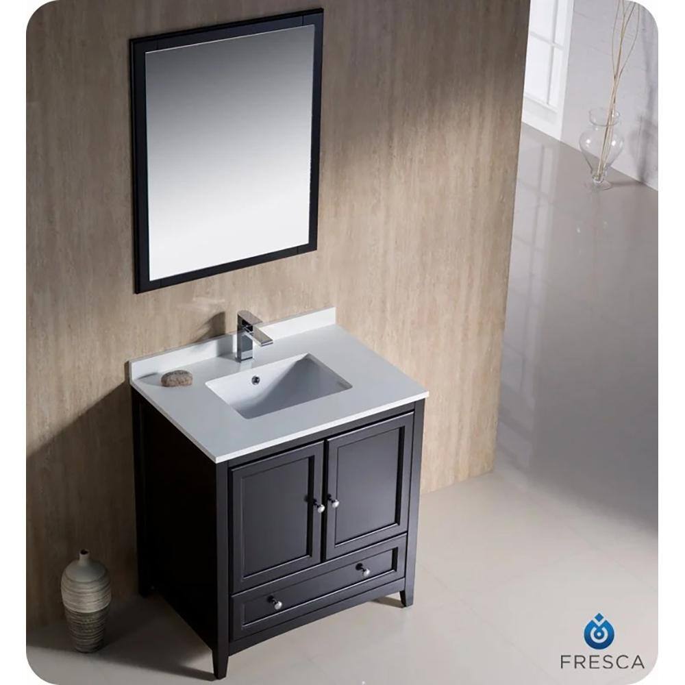 Espresso Engineered Wood 30" Freestanding Single Vanity Base