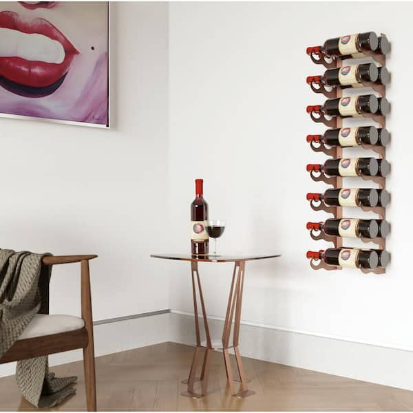 DI PRIMA USA Eagle Edition 16 Bottle Wall Mounted Wine Rack (Double Row) -  Brown WR2016 - The Home Depot