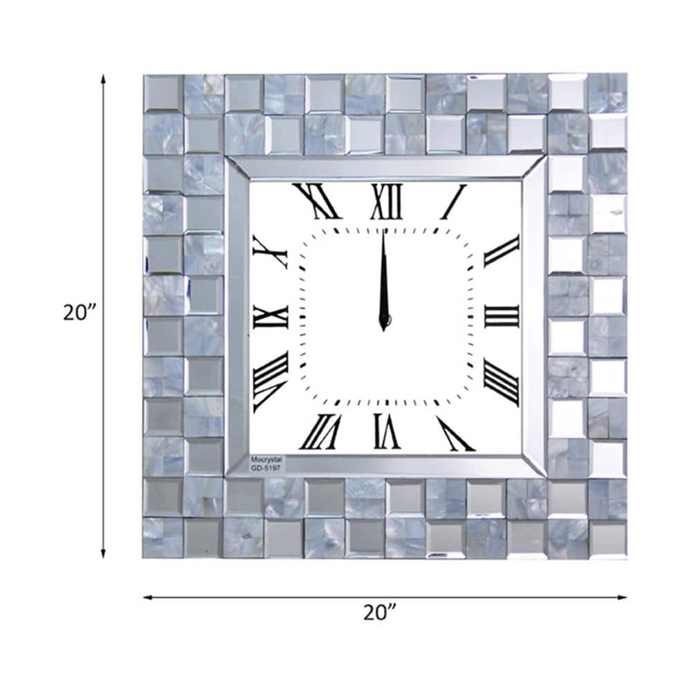 Nasa Square Mirrored Wall Clock with Geometric Frame