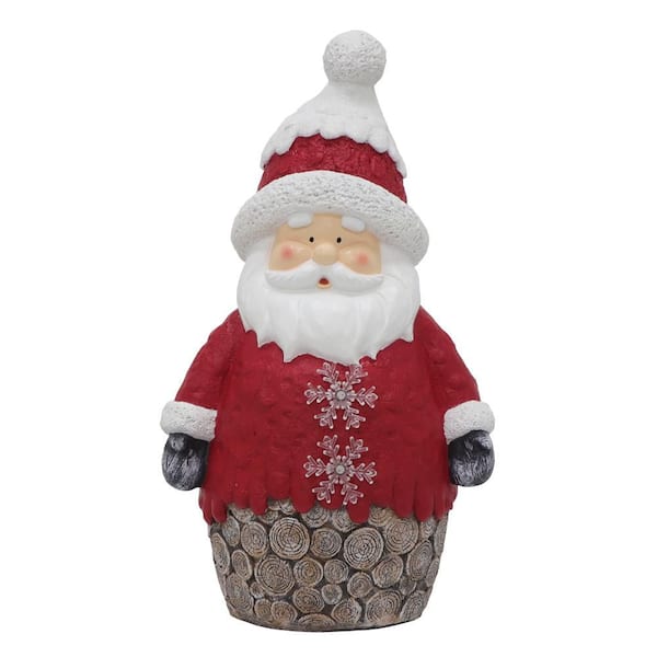 22.5 in. H Resin Battery Operated Christmas Animated Christmas Santa Sculpture with LED Lights