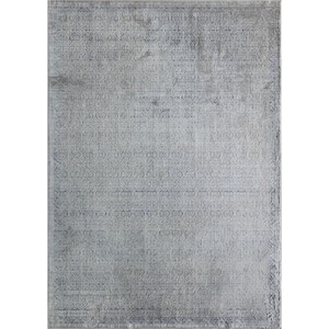 Juliette Romeo Ice White Mist white Abstract Vintage 8 ft. x 10 ft. Area Rug