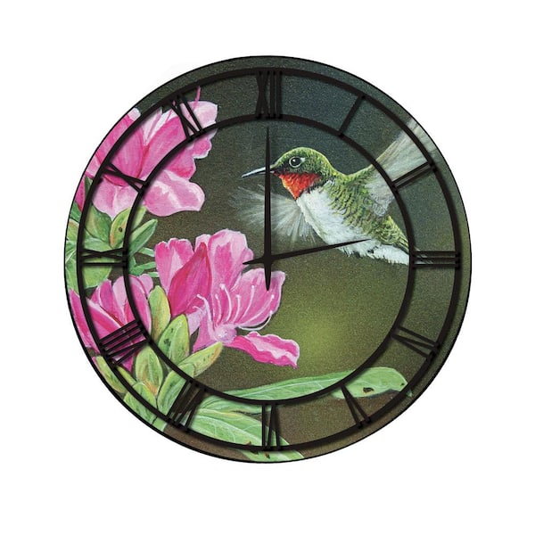 Unbranded "Opening Day Hummingbird" Full Coverage Art and Black Numbers Imaged Wall Clock