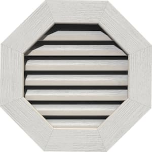 17" x 17" Octagon Primed Rough Sawn Western Red Cedar Wood Paintable Gable Louver Vent Functional