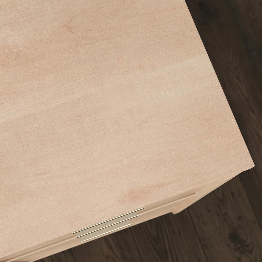 Clifford Natural Maple Executive Desk with Keyboard Tray and Filing Cabinet