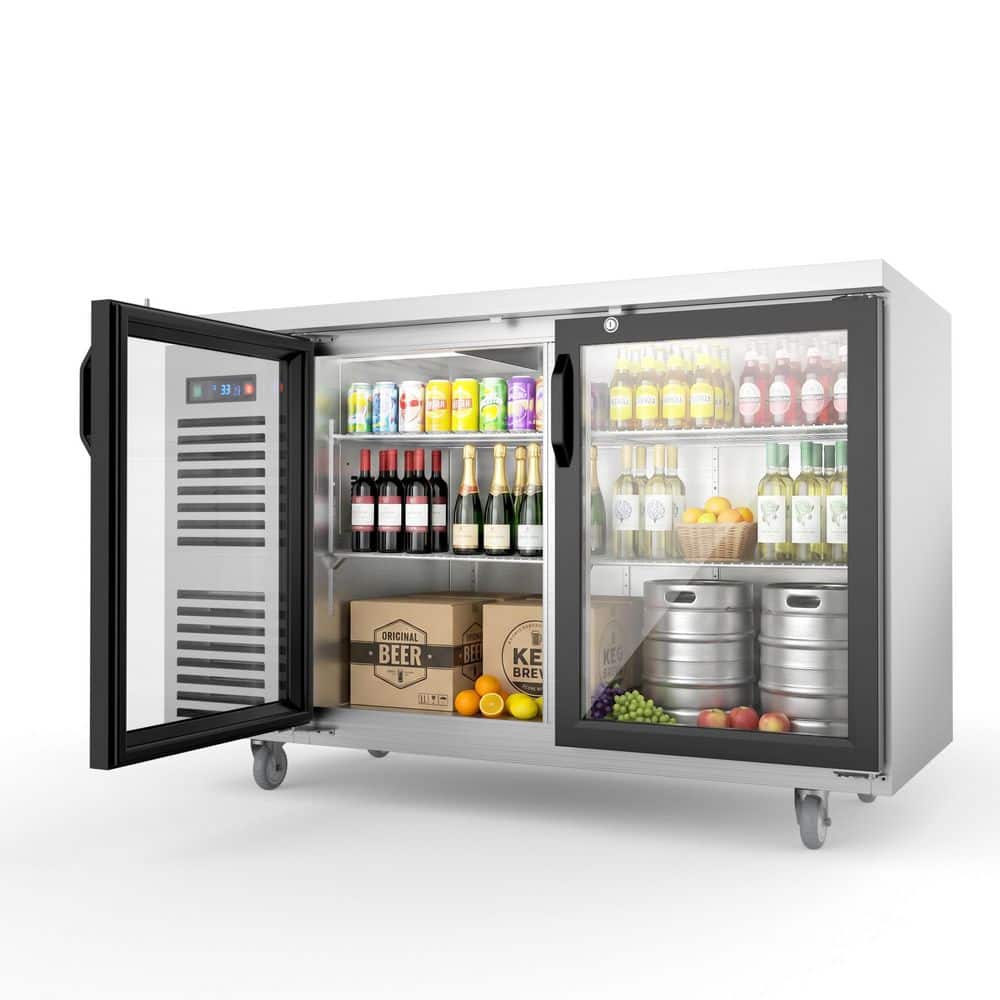 60 in. W 20.5 cu. ft. Commercial Under Height Back Bar Cooler Refrigerator with Glass Door in Stainless Steel price history on PriceWatchPro
