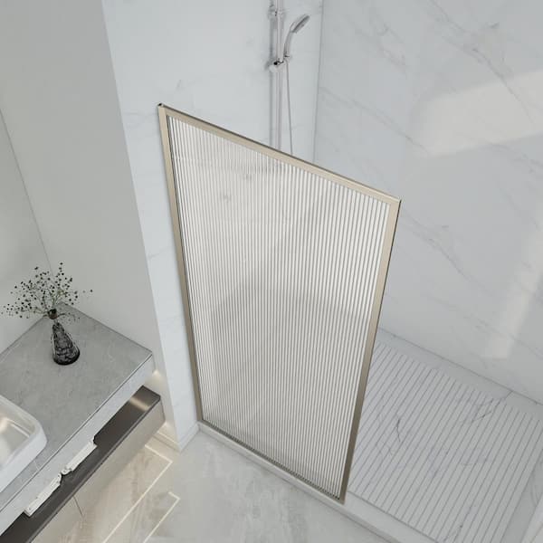ANZZI Welle 34 in. W x 74 in. H Fixed Framed Shower Door in