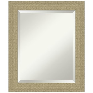 Medium Rectangle Glossy Gold Metallic Beveled Glass Modern Mirror (24.25 in. H x 20.25 in. W)