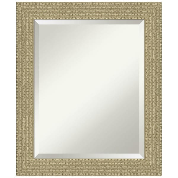 Amanti Art Medium Rectangle Glossy Gold Metallic Beveled Glass Modern Mirror (24.25 in. H x 20.25 in. W)