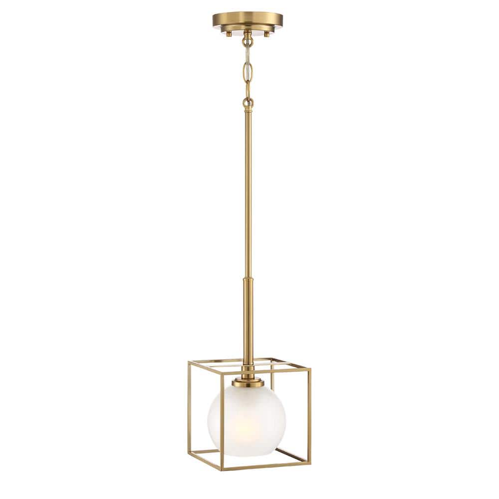Gold Glass Mini Pendant Light with Globe Shade