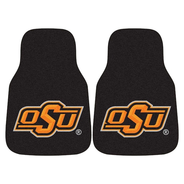 FANMATS Oklahoma State University 18 in. x 27 in. 2-Piece Carpeted Car Mat Set