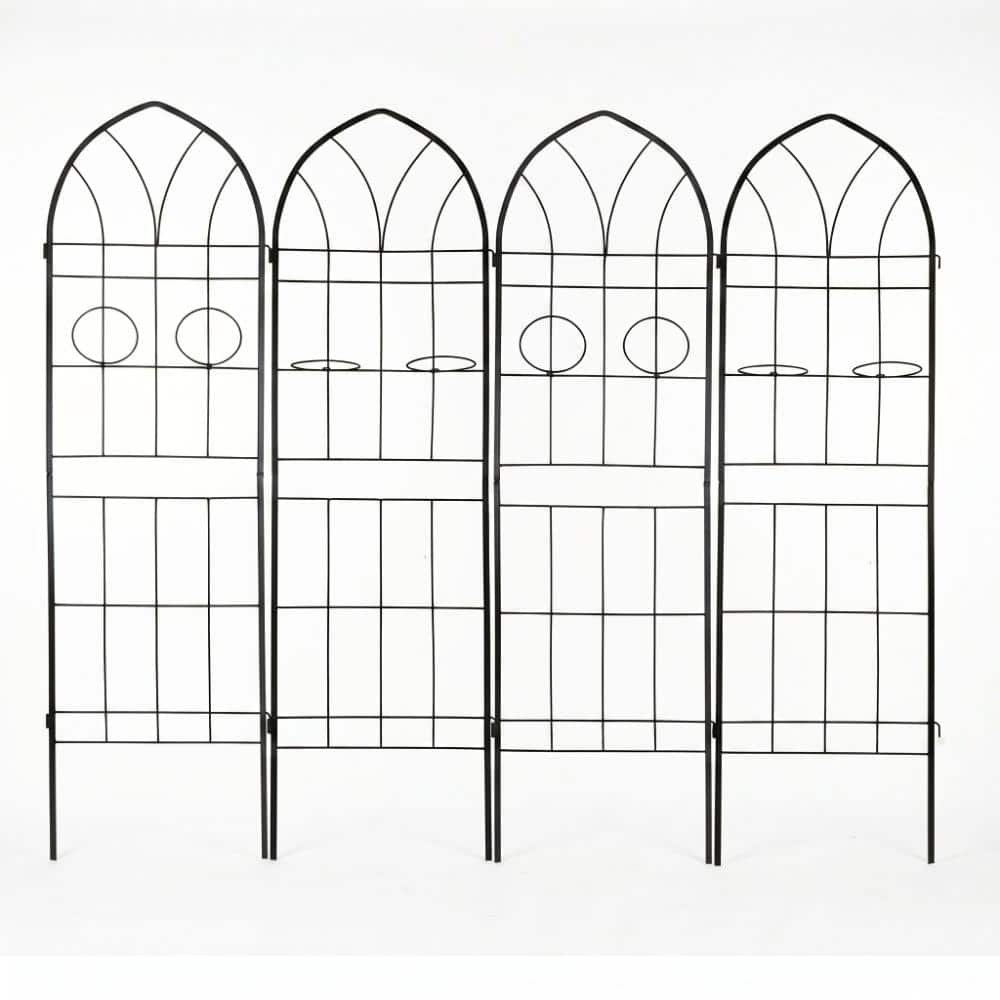 "4 Pack Metal Garden Trellis, 78.7"" x 19.7"" Rustproof Trellis for Climbing Plants, Outdoor Flower Support, Black" price history on PriceWatchPro