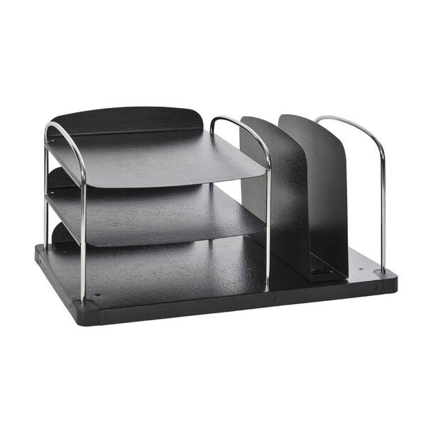 Buddy Products Trio Combination Horizontal and Vertical Desktop Organizer in Charcoal