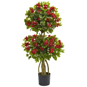 4 in. Double Bougainvillea Artificial Topiary Tree