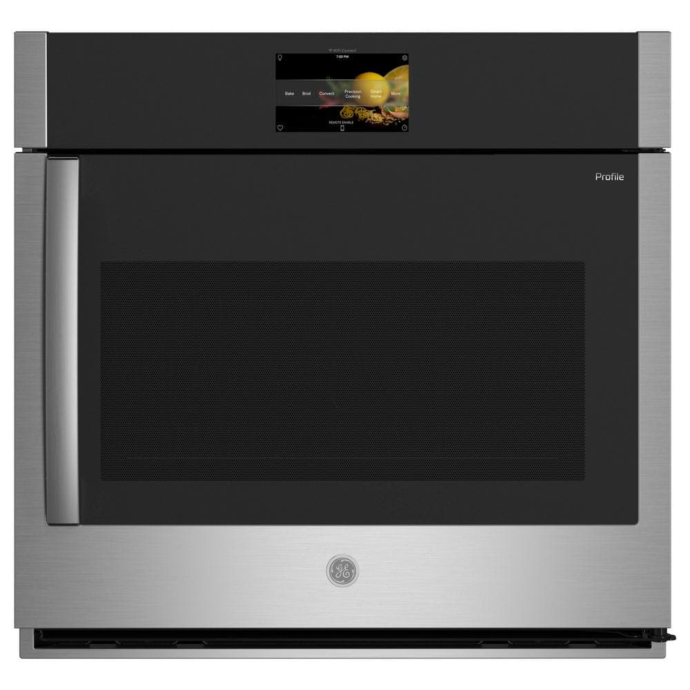 GE Profile Profile Smart 30 in. Single Electric Wall Oven with Right-Hand Side-Swing Doors and Convection in Stainless Steel, Silver
