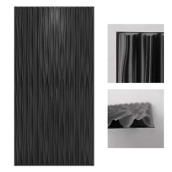 Art3dwallpanels 0.04 in. x 47.2 in. x 23.6 in. Black PVC Decorative Wall Paneling for Interior Wall Decor (46.2 sq. ft./Box)