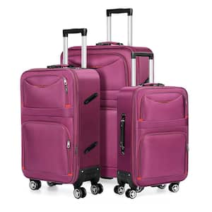 Hikolayae Jing pin Collection Soft side Spinner Luggage Sets in Cute Pink, 3-Piece- TSA Lock