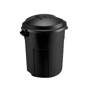 Roughneck 20 Gal. Black Round Trash Can with Lid