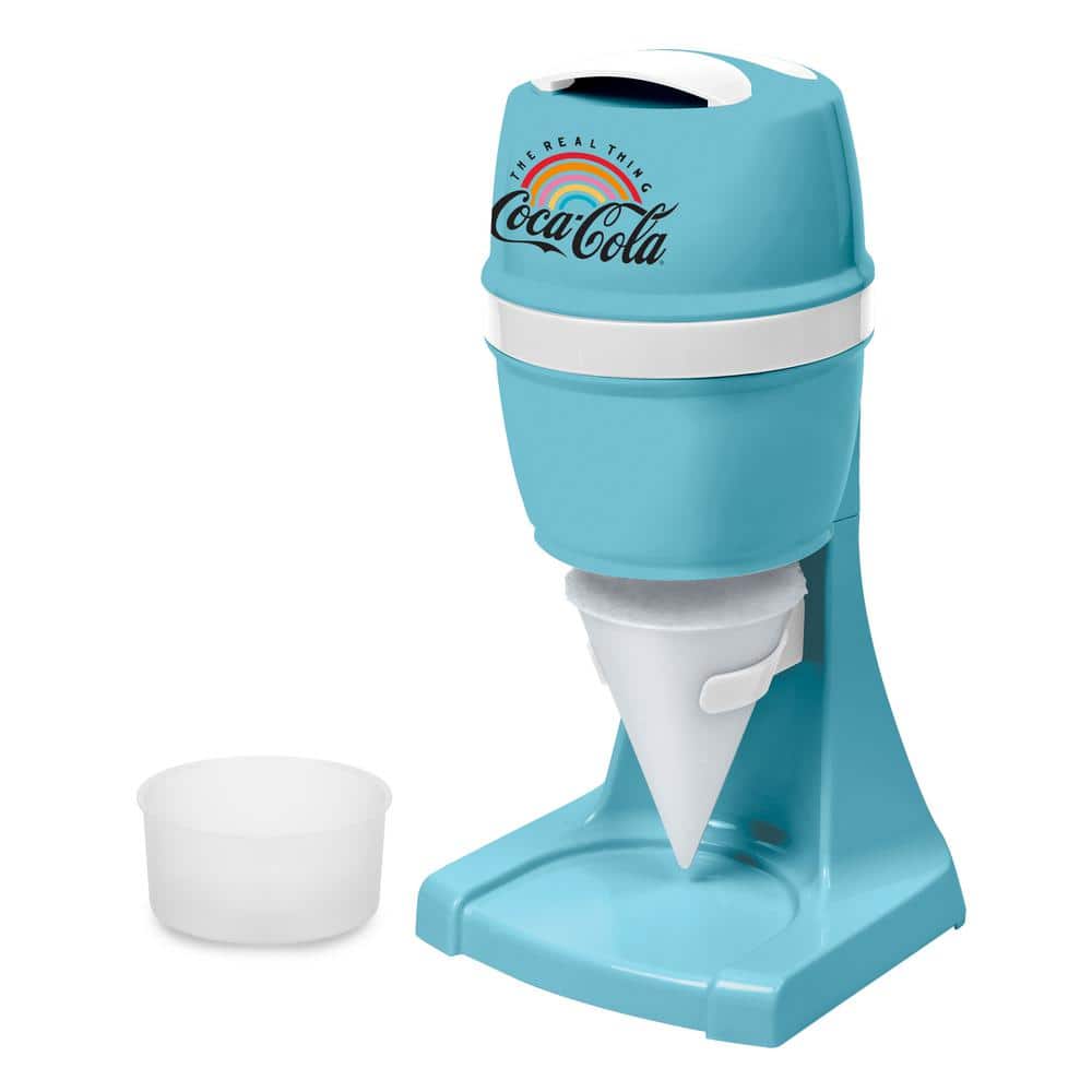 Snow Cone Machine Electric - Shaved Ice Maker with Stainless Steel Blade,  Kitchen Table-Top Ice Crusher Includes 2 Silicone Ice Mold(Blue)