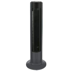 40 in. 3-Speed Tower Fan, Internal Oscillation in Gray