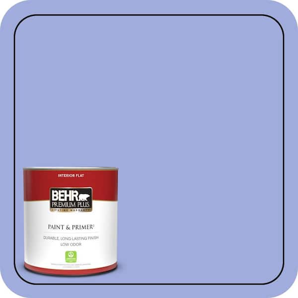 BEHR PREMIUM PLUS 1 qt. #P540-4 Lavender Sky Flat Low Odor Interior Paint & Primer