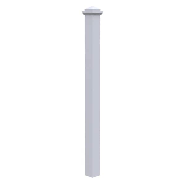 Stair Parts 4075 66 in. x 3-1/2 in. Primed Square Craftsman Solid Core Box Newel Post for Stair Remodel