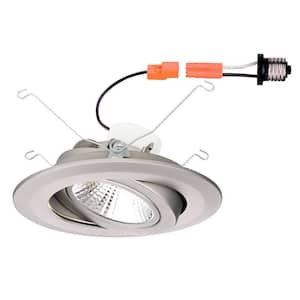 6 in. 4000K Remodel Directional Gimbal Brushed Nickel Integrated LED Recessed Trim