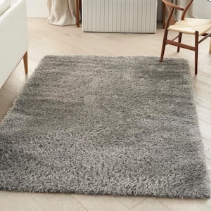 Lush Shag Grey 8 ft. x 10 ft. Abstract Plush Contemporary Area Rug