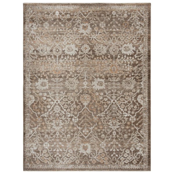 SAFAVIEH Hazel 5 ft. x 8 ft. Brown/Ivory Traditional Floral Ornate Area Rug