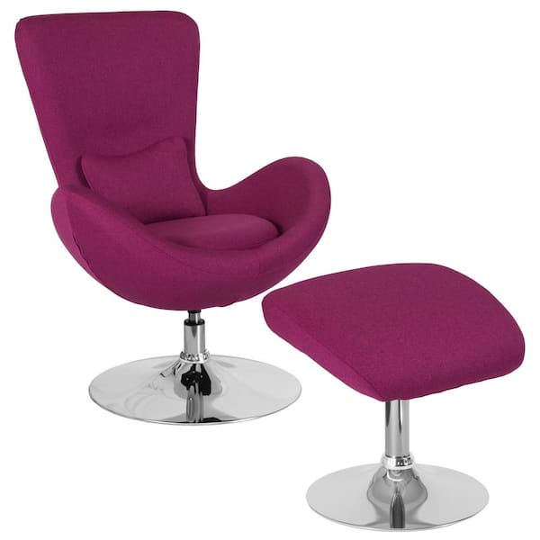 Carnegy Avenue Magenta Fabric Chair and Ottoman Set