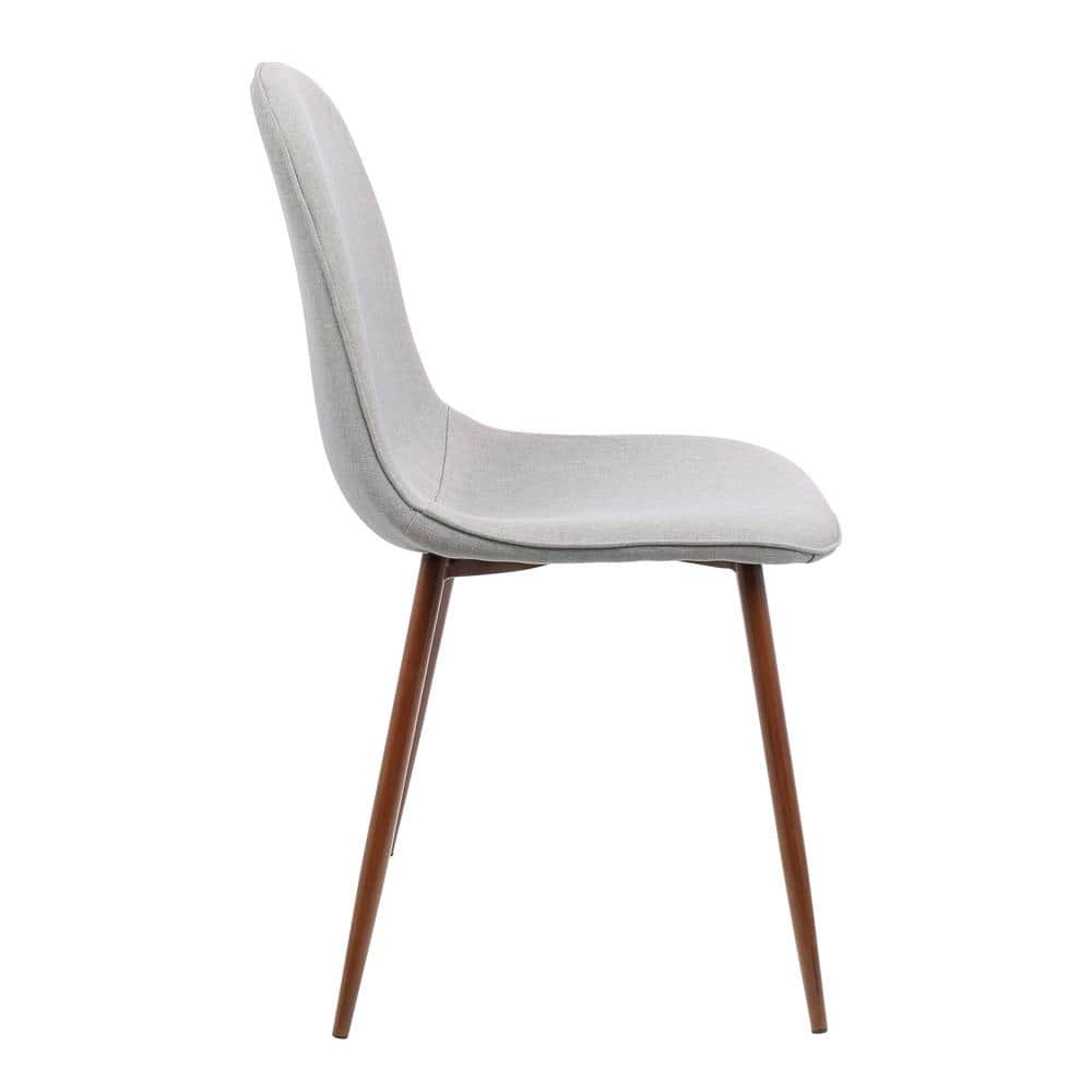 Set of 2 High-Back Gray Upholstered Parsons Dining Chairs
