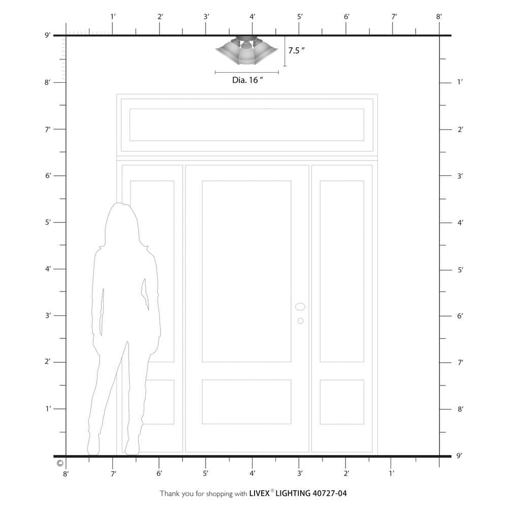 Wynnewood Black Glass 3-Light Flush Mount Ceiling Fixture