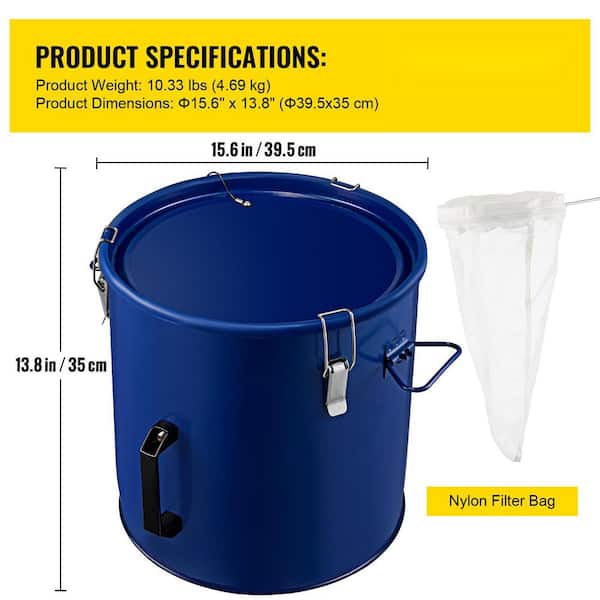 14L 3 Gallon Bucket Multi-Purpose Plastic Metal Handle Storage Assorted Colours 