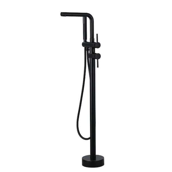 2-Handle Freestanding Tub Faucet with Hand Shower Oil Rubbed Bronze