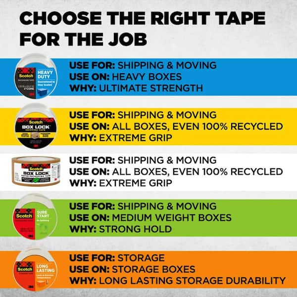 Scotch 1.88 in. x 54.6 yds. Heavy Duty Shipping Packaging Tape