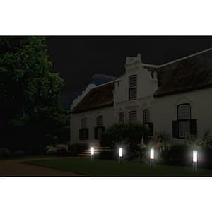 Solar Black Integrated LED Garden and Pathway Light with Amber or White Light