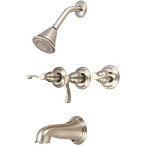 8968-B4-BN Triple Handle 4-Spray Tub and Shower Faucet 1.75 GPM in. Brushed Nickel Valve Included