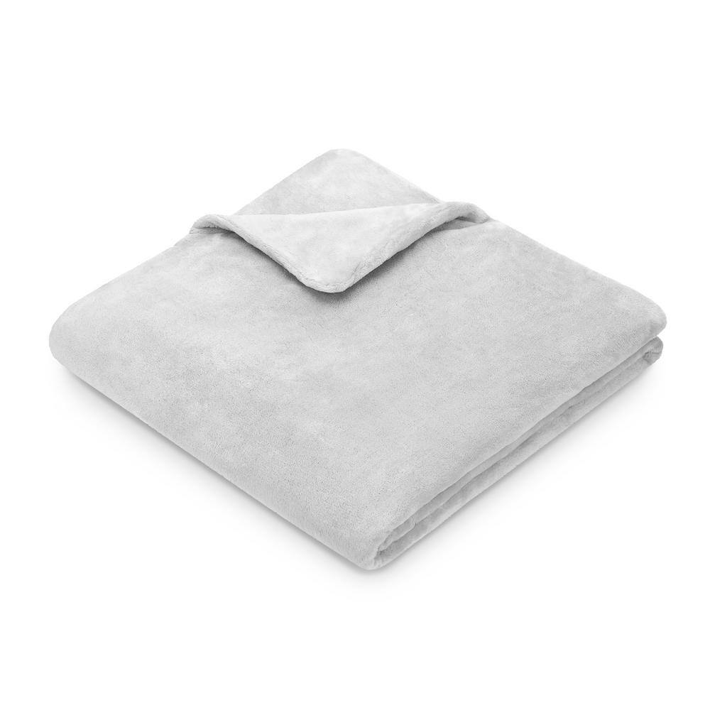 15lb Gray and Black Reversible Weighted Blanket with Glass Beads