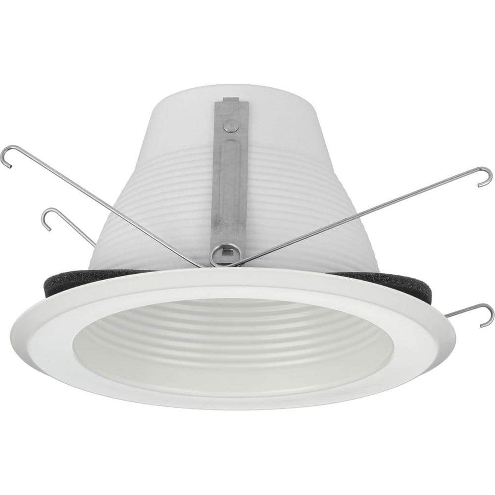 White Aluminum 5" Shallow Baffle Recessed Trim