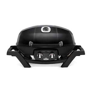 TravelQ PRO285 2-Burner Natural Gas Grill in Black with Built-In Thermometer