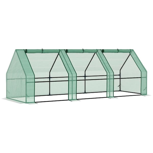 Green 35.5 in. W x 106.25 in. D x 35.5 in. H Portable Mini Greenhouse Outdoor Garden