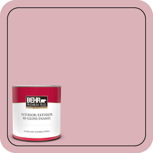 BEHR PREMIUM PLUS 1 qt. #ICC-54 Peony Hi-Gloss Enamel Interior/Exterior Paint & Primer