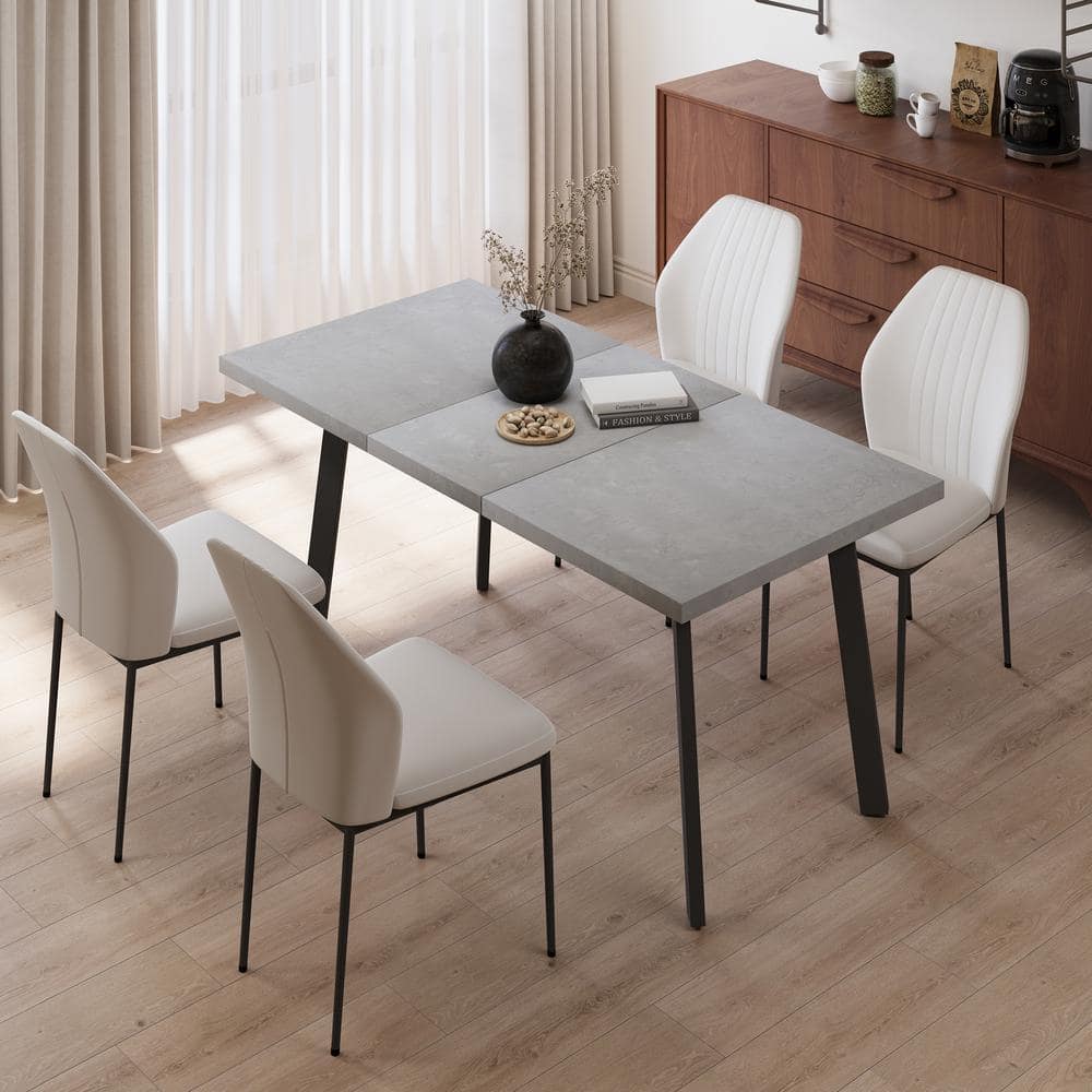 5-Piece Set of 4 White Chairs and Rangtangle Dining Table, Dining Table Set, Dining Room Set with 4 Chairs price history on PriceWatchPro