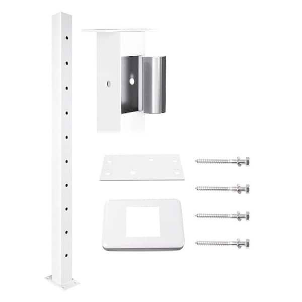 Cable Railing Post 36 in. x 2 in. x 2 in. White T304 Stainless Steel Indoor Outdoor Railing System Kit